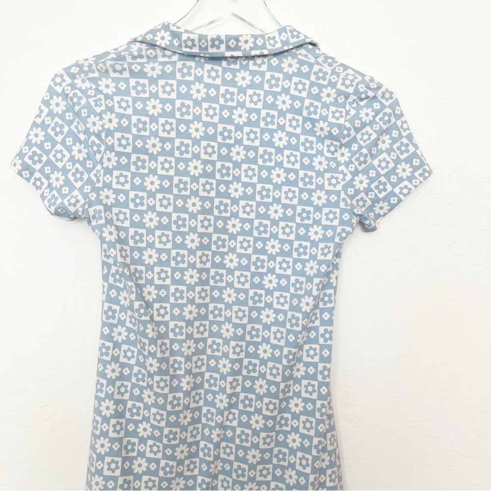 Hollister Blue Daisy Floral Mini Short Sleeve Dress Size Small - Picture 10 of 11
